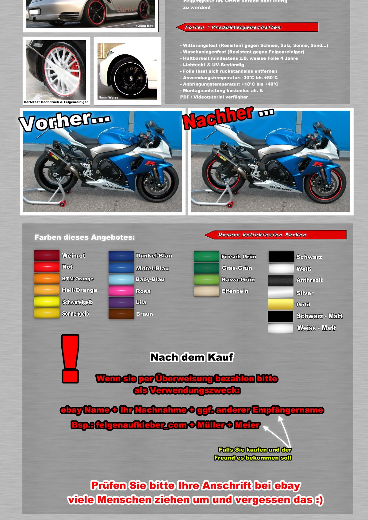Felgenrandaufkleber Moto GP