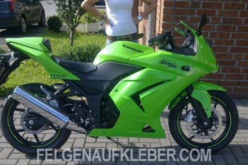 Motorrad Felgenaufkleber Aufkleber Supermoto TMR neonpink/neongrün Kawasaki 
