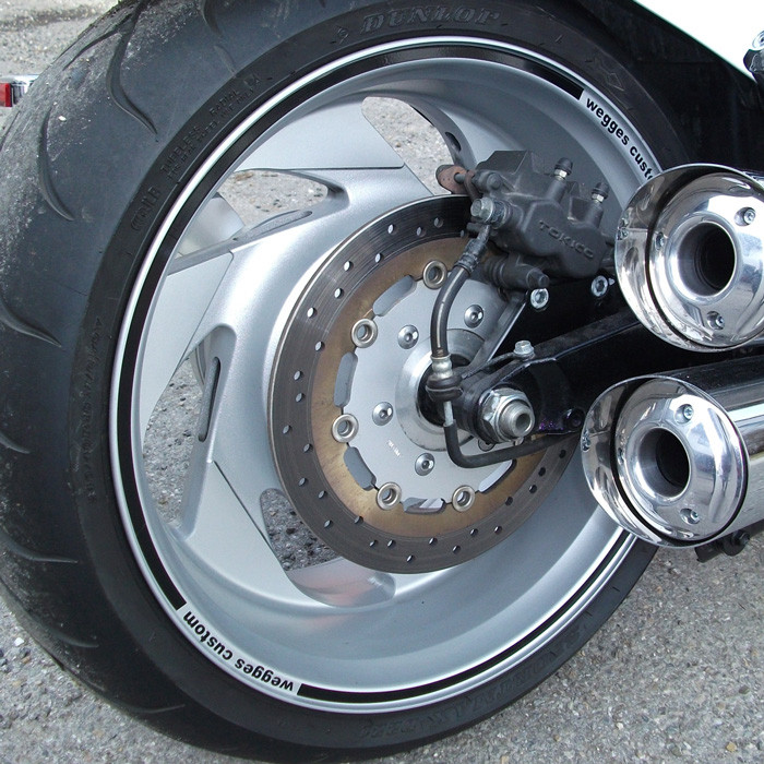 StückFelgenrandaufkleber reflektierend GP Design Motorrad felgenaufkleber in Rot