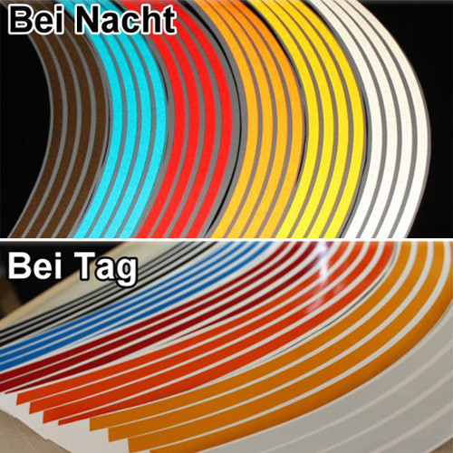 Felgenrandaufkleber reflektierend fürs Auto