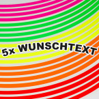 Felgenaufkleber Neon NUR WUNSCHTEXT